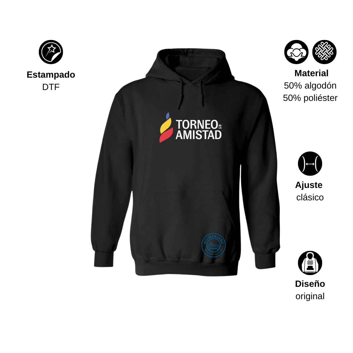 Sudadera Hoodie Unisex Algodón Poliéster Torneo de la Amistad D3T Kilimanjaro