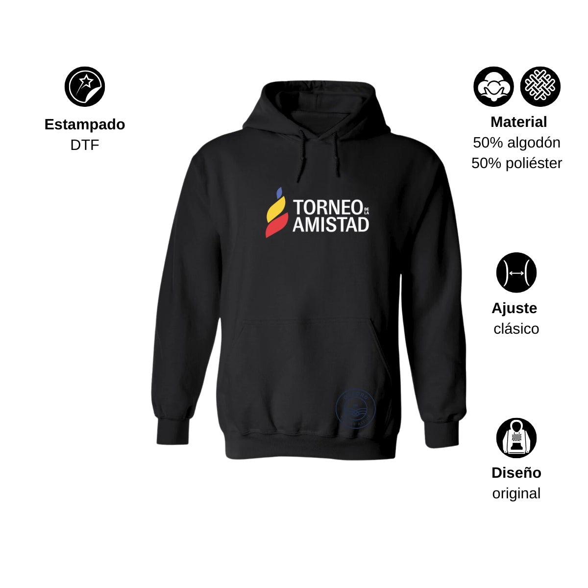 Sudadera Hoodie Unisex Algodón Poliéster Torneo de la Amistad D3T Oxford