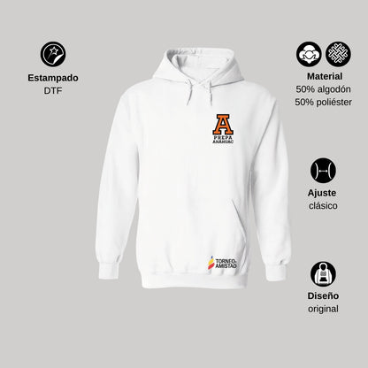 Sudadera Hoodie Unisex Algodón Poliéster Torneo de la Amistad D2E Prepa Anahuac