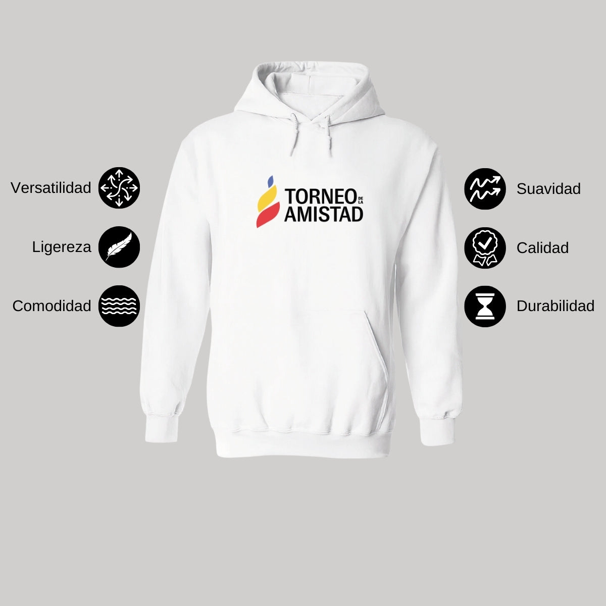 Sudadera Hoodie Unisex Algodón Poliéster Torneo de la Amistad D3