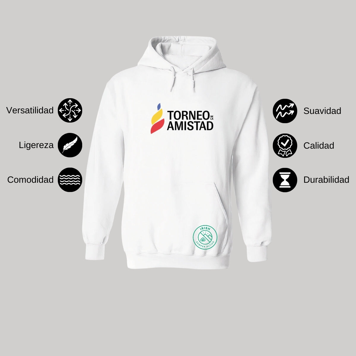 Sudadera Hoodie Unisex Algodón Poliéster Torneo de la Amistad D3T Irish